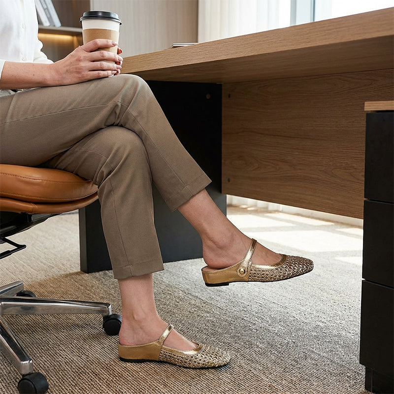 Bella | Mary-Jane Mules Without Heel