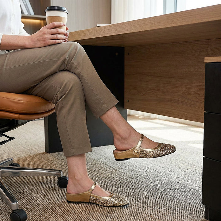 Bella | Mary-Jane Mules Without Heel