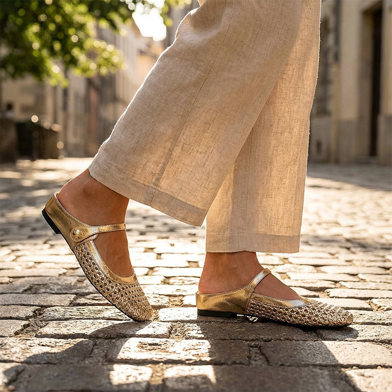 Bella | Mary-Jane Mules Without Heel