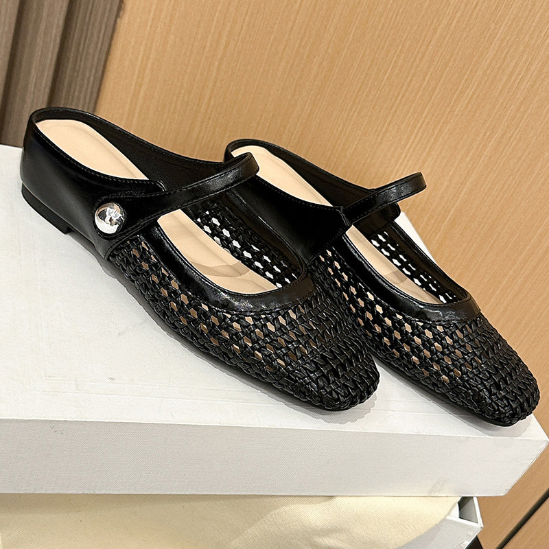 Bella | Mary-Jane Mules Without Heel