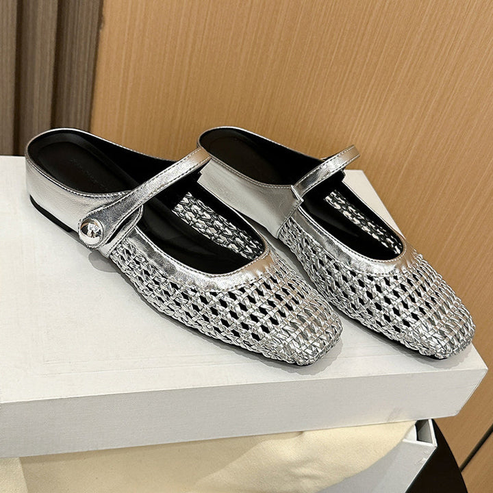 Bella | Mary-Jane Mules Without Heel