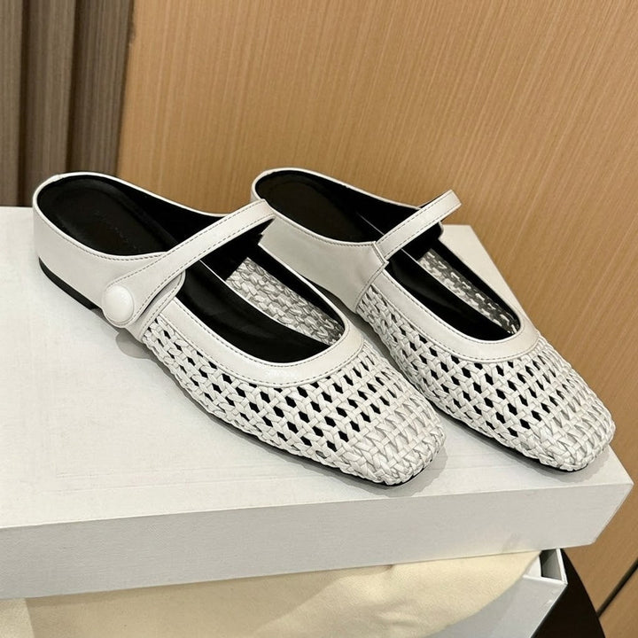 Bella | Mary-Jane Mules Without Heel