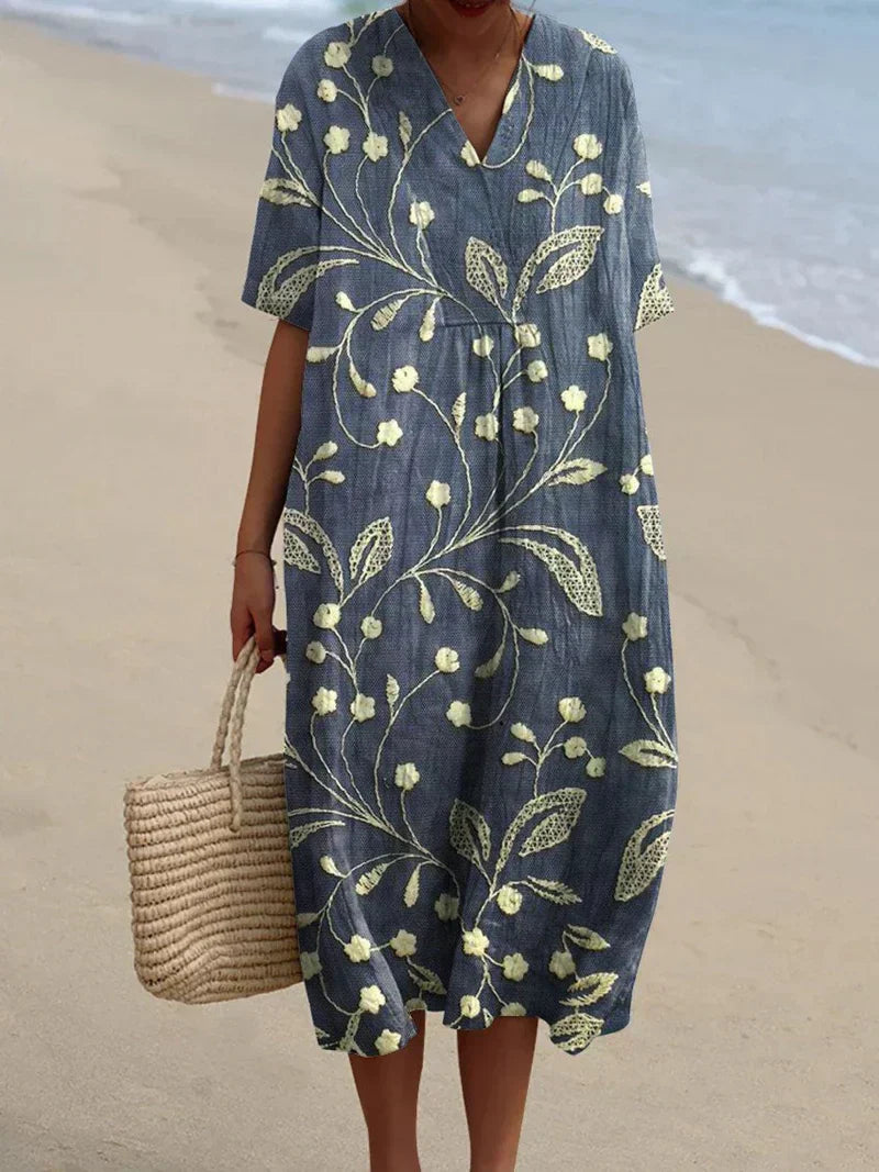 Enora™ | Embroidered Flower Dress